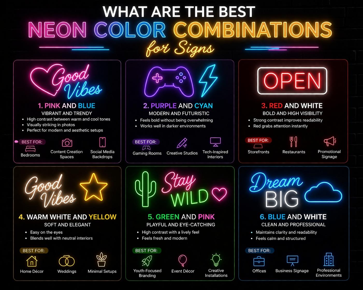 How Many Colors Should You Use in a Neon Sign