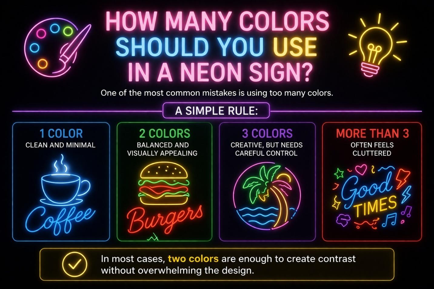 How Many Colors Should You Use in a Neon Sign