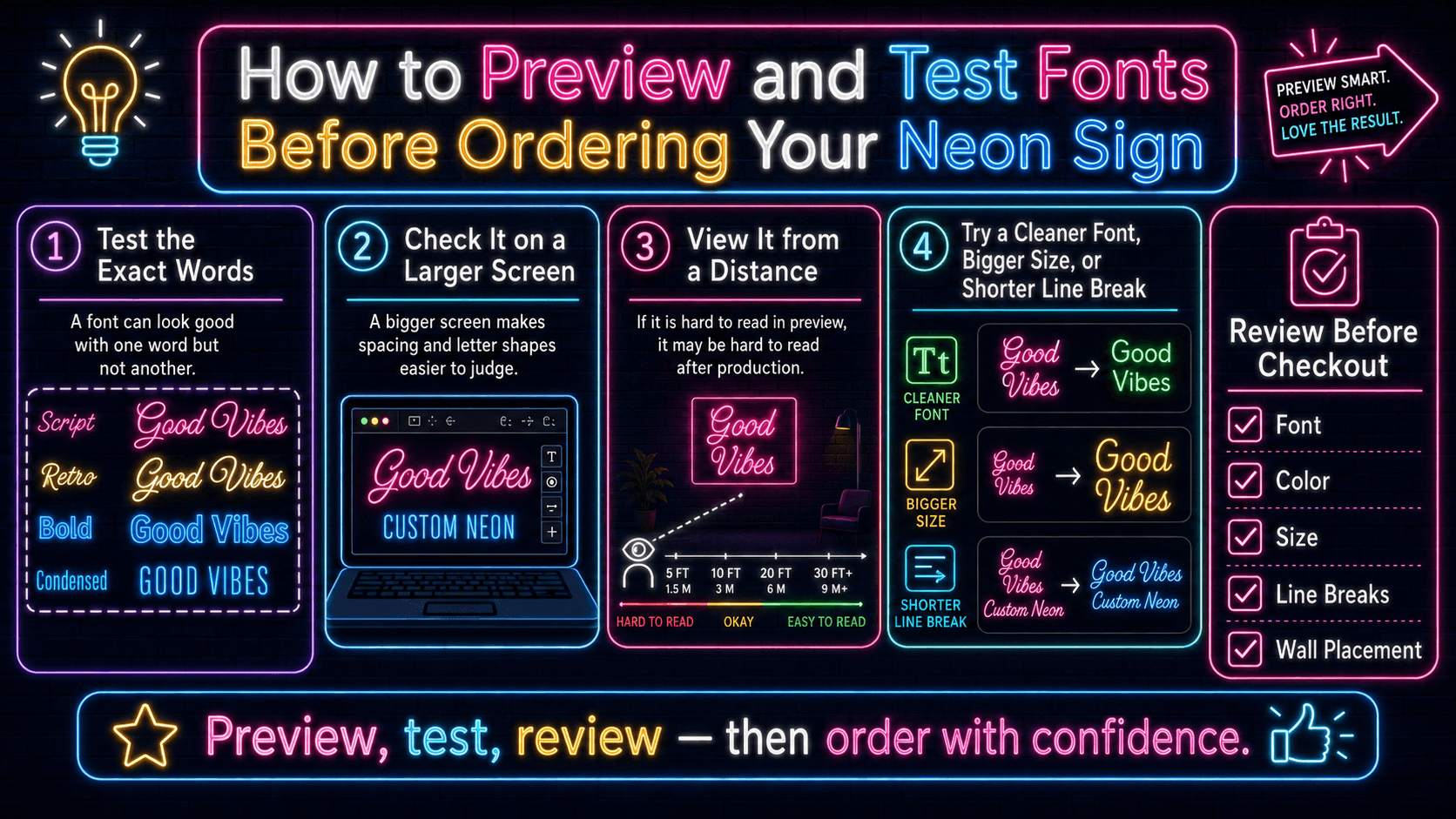 How to Preview and Test Fonts Before Ordering Your Neon Sign