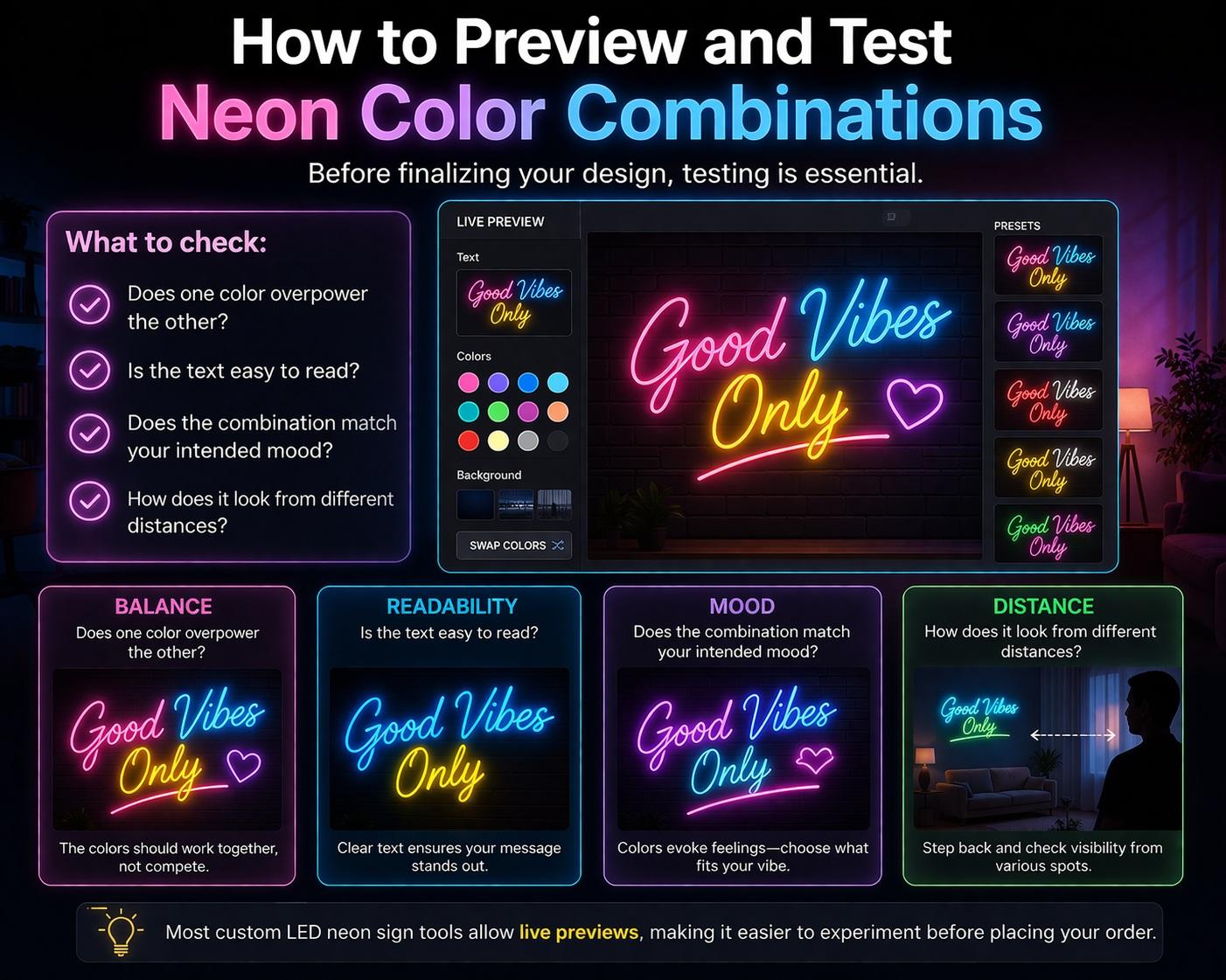 How to Preview and Test Neon Color Combinations