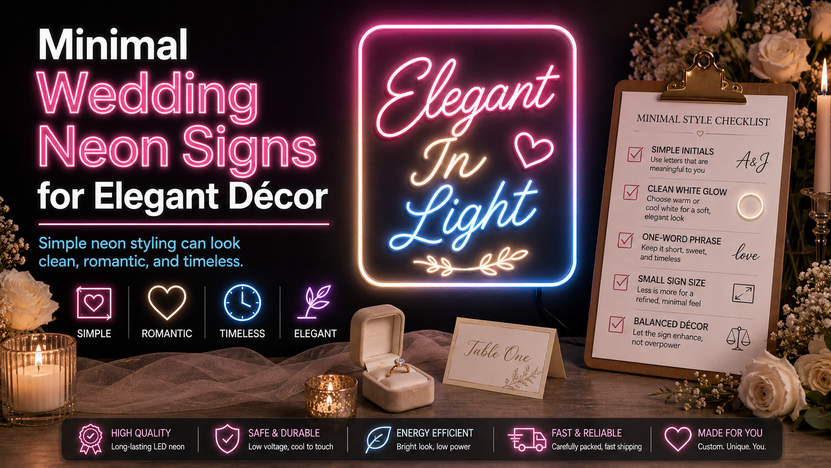 Minimal Wedding Neon Signs for Elegant Décor