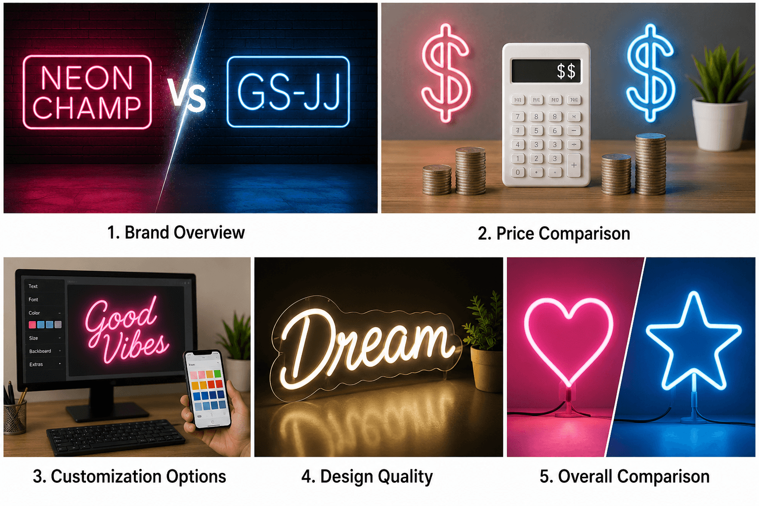 NeonChamp vs GS-JJ: Custom Neon Sign Brand Comparison