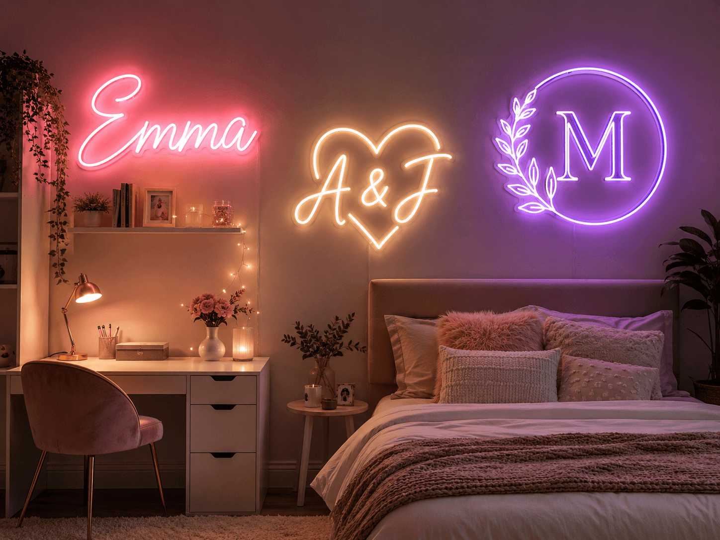 Personalized Neon Sign Ideas Using Names and Initials