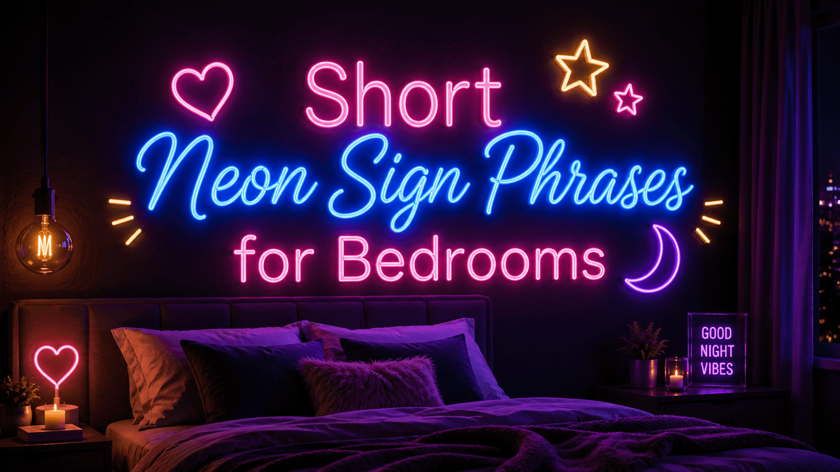 Short Neon Sign Phrases for Bedrooms