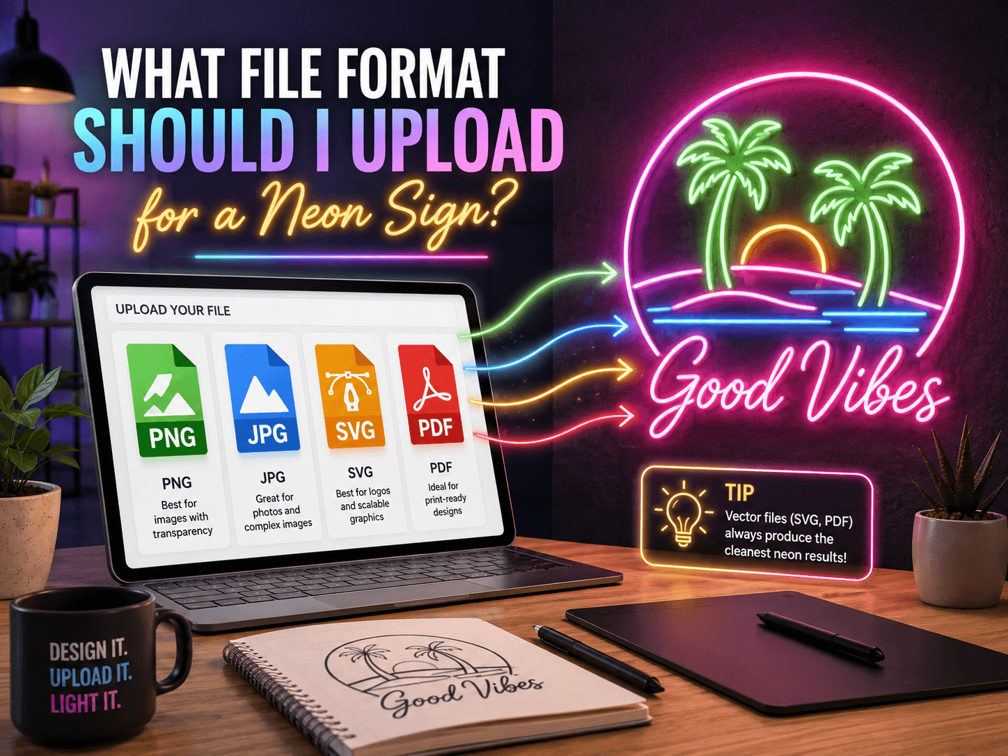 What File Format Should I Upload for a Neon Sign?