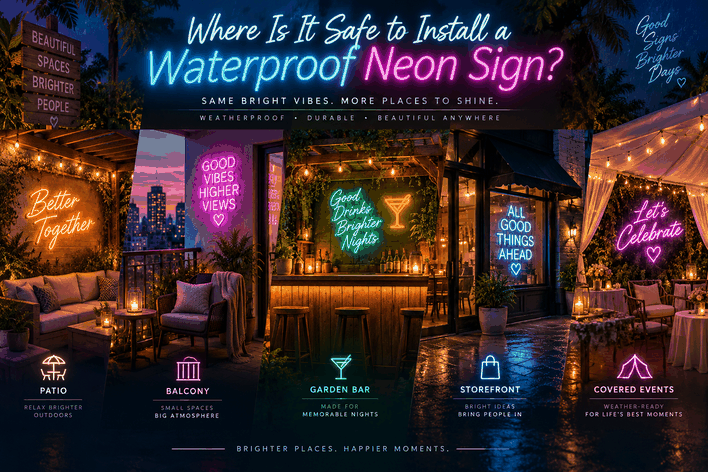 Where Is It Safe to Install a Waterproof Neon Sign