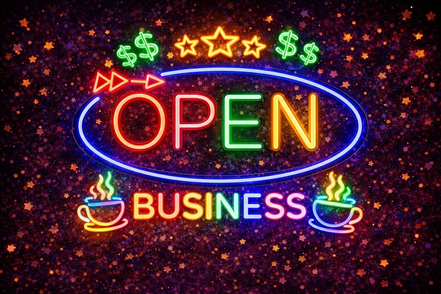 led business sign For Open Business