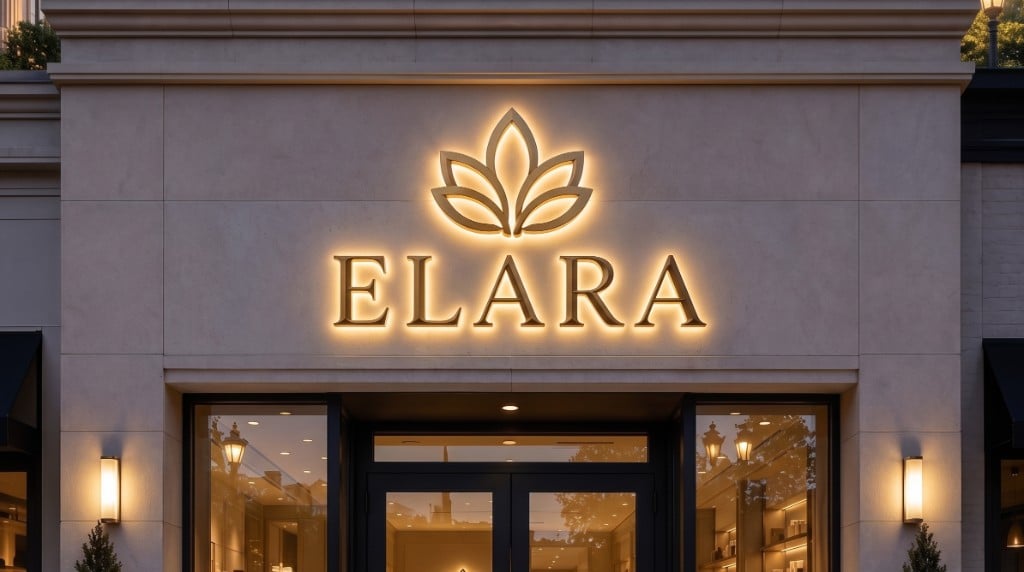 Where Can You Use LED Backlit Signs ELARA storefront custom LED backlit sign with warm halo lighting