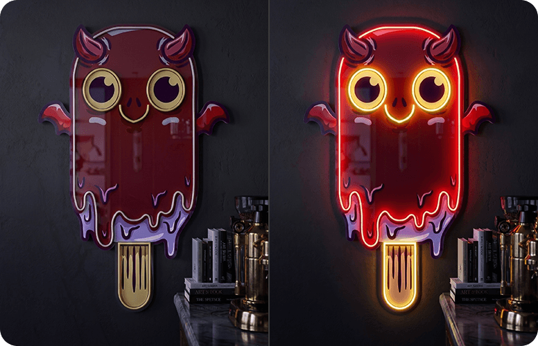 UV Neon Light Effect: ON vs OFF Comparisons