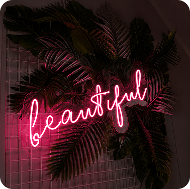 Social Media Neon Sign Mockup